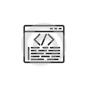 Web coding line icon