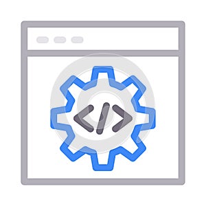 Web coding vector color line icon