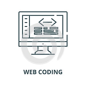Web coding vector line icon, linear concept, outline sign, symbol