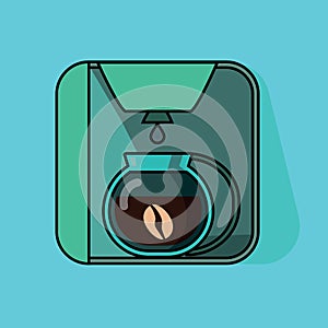 Coffee maker drip vector color flat icon