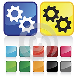 Web cogwheels buttons