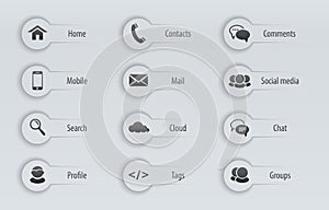 Web, communication icons