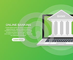 Web concept for online banking. Modern banner for internet banking. Vector illustration.