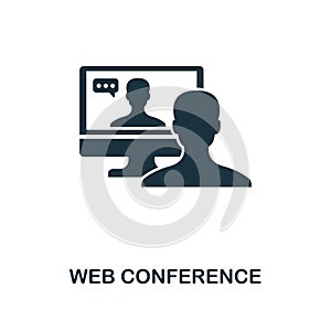 Web Conference creative icon. Simple element illustration. Web Conference concept symbol design from contact us collection. Perfec