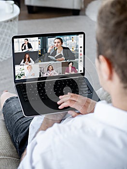 web conference group video chat colleagues online