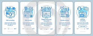 Web consulting onboarding mobile app page screen vector template