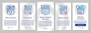 Web consulting onboarding mobile app page screen vector template