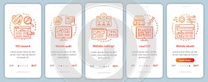 Web consulting onboarding mobile app page screen vector template