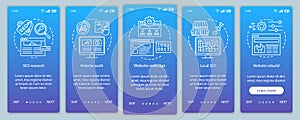 Web consulting onboarding mobile app page screen vector template