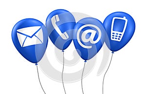 Web Contact Us Icons Blue Balloons
