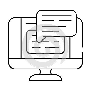 web conversation chat line icon vector illustration