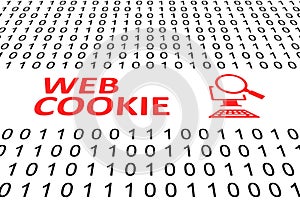 WEB COOKIE concept binary code 3d