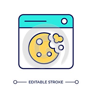 Web cookie line color icon