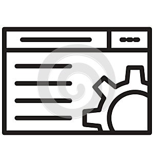 Web Customize, Web Setting line isolated vector icon can be easily modified and edit