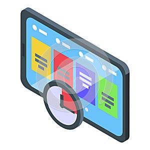 Web data safe icon isometric vector. Control lesson