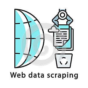 Web data scraping color icon