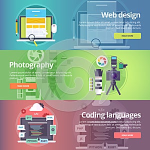 Web design. Art of digital photography. Coding languages.