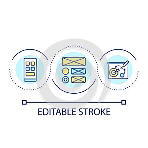 Web design blueprint loop concept icon
