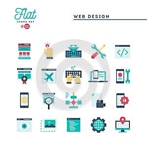 Web design, coding, responsive, app development and more, flat i