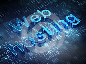 Web design concept: Blue Web Hosting on digital background