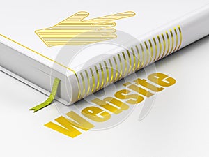 Web design concept: book Mouse Cursor, Website on white background