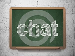 Web design concept: Chat on chalkboard background