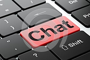 Web design concept: Chat on computer keyboard background