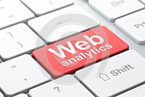 Web design concept: Web Analytics on computer keyboard background