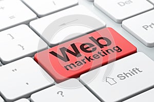 Web design concept: Web Marketing on computer keyboard background