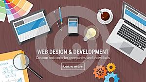 Web design concept desk