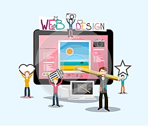 Web Design Concept with Graphic Designer