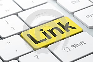 Web design concept: Link on computer keyboard background