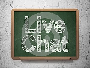 Web design concept: Live Chat on chalkboard background