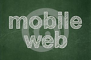 Web design concept: Mobile Web on chalkboard background