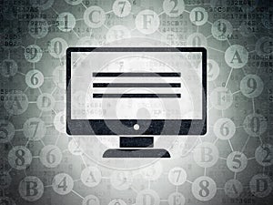 Web design concept: Monitor on Digital Data Paper background