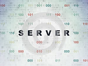 Web design concept: Server on Digital Data Paper background