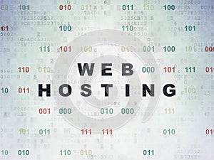 Web design concept: Web Hosting on Digital Data Paper background
