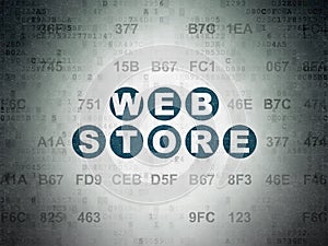 Web design concept: Web Store on Digital Data Paper background
