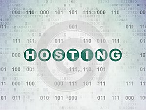 Web design concept: Hosting on Digital Data Paper background