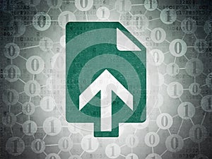 Web design concept: Upload on Digital Data Paper background
