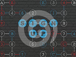 Web design concept: Sign Up on wall background