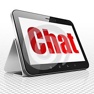 Web design concept: Tablet Computer with Chat on display