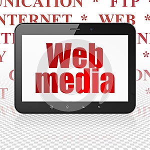 Web design concept: Tablet Computer with Web Media on display