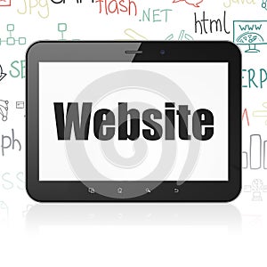 Web design concept: Tablet Computer with Website on display