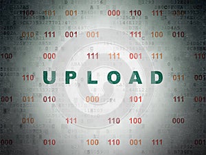 Web design concept: Upload on Digital Data Paper background