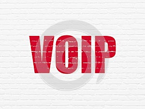 Web design concept: VOIP on wall background