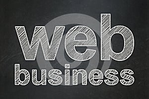 Web design concept: Web Business on chalkboard background