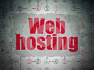Web design concept: Web Hosting on Digital Paper