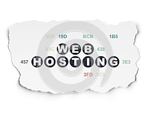 Web design concept: Web Hosting on Torn Paper
