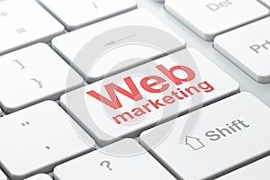 Web design concept: Web Marketing on computer keyboard background